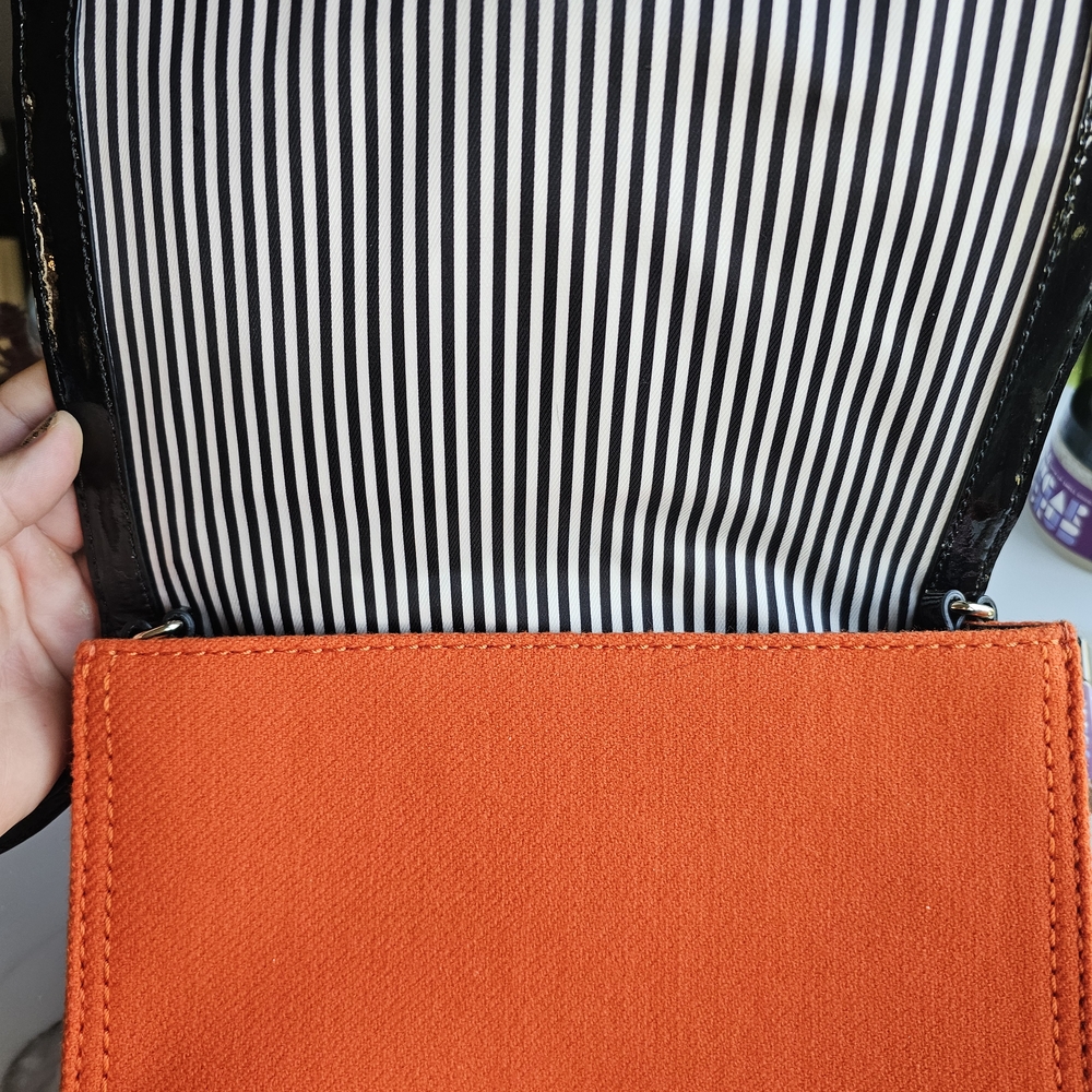 Kate Spade Orange Clutch with Black Accents - Picture 2 of 8